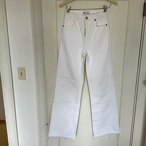 Zara white high rise jean
